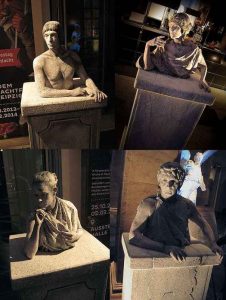 Bodypainting-Stein -statuen