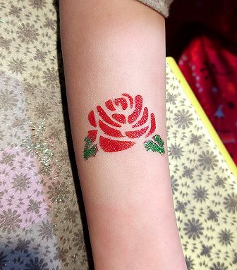 Glitzertattoos Glitzer Tattoos Rose