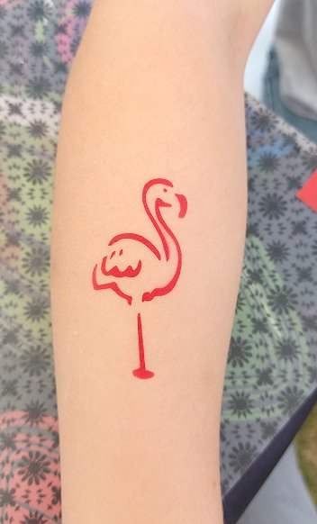 Airbrush Tattoo Flamingo 1