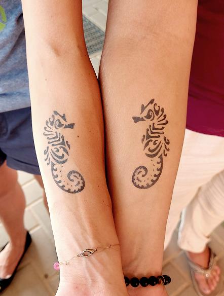 Airbrush Tattoo Seepferdchen