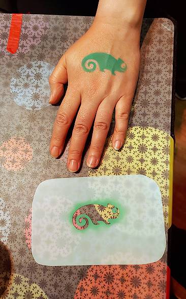 Airbrush Tattoo Chamäleon