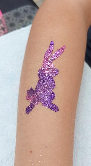 Glitzertattoo Osterhase Pink