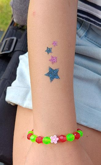Glitzertattoo Sterne